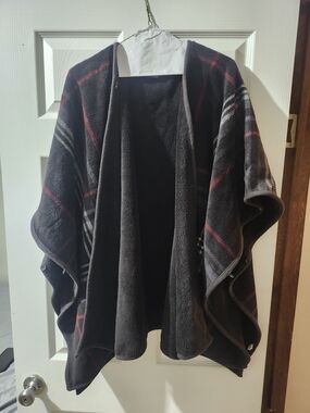Cuddl Duds Gray Plaid Fleece Wrap Hoodie